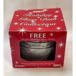 Hershey's Holiday Glass Dish Collection 3 candy bowls Retro 2004